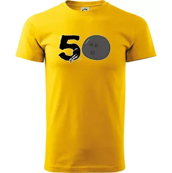 Pánské tričko Bowling kulaté narozeniny 50 - Triko extra velké (5-8XL) - 8XL ( Žlutá )