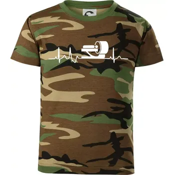 EKG radiologie - Dětské maskáčové triko - 146 cm/10 let ( Hnědý maskáč )