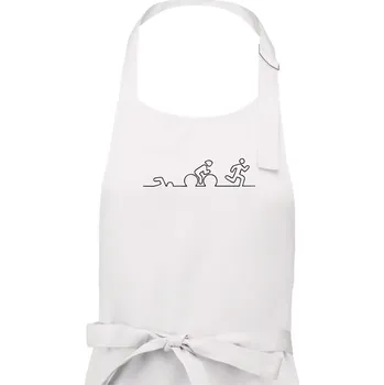 Kuchyňská zástěra EKG triatlon - Pánská zástěra na vaření - Univerzální velikost ( Bílá )