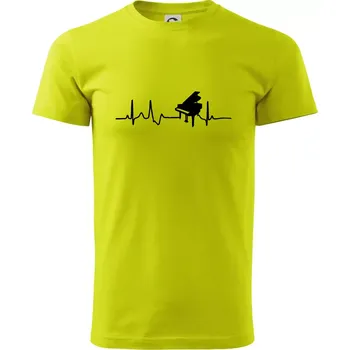 Piano ekg - křídlo - Klasické pánské triko vyšší gramáže - M ( Limetková )