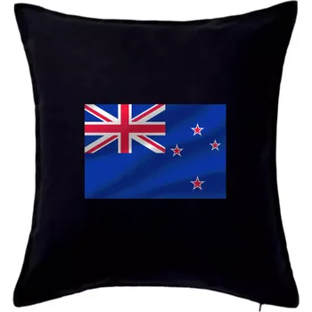 Polštář Nový Zéland fotka vlajky - Polštář 50x50 - 50x50 - Pouze potah ( Černá )