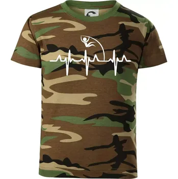 EKG skok o tyči - Dětské maskáčové triko - 146 cm/10 let ( Hnědý maskáč )