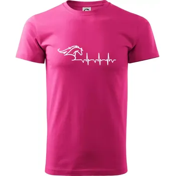 Pánská móda Hlava koně EKG - Klasické pánské triko vyšší gramáže - XL ( Purpurová )