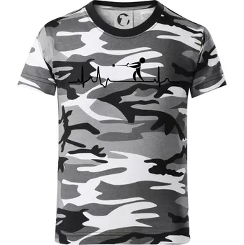 Chlapecké tričko EKG vrh kladivem - Dětské maskáčové triko - 104-110cm / 3-4 roky ( Šedý maskáč )