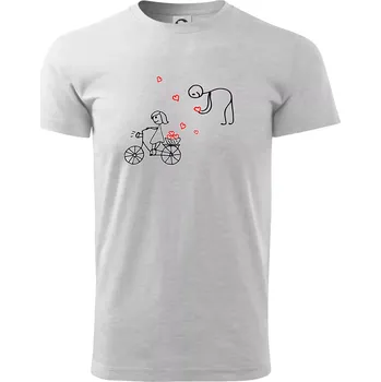 Pánské tričko Láska kolo - Triko extra velké (5-8XL) - 7XL ( Světlešedý Melír )