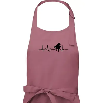 Kuchyňská zástěra Piano ekg - křídlo - Dámská zástěra na vaření - Univerzální velikost ( Starorůžová )