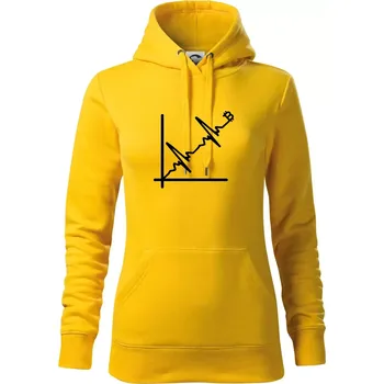 Dámská mikina EKG graf bitcoin - Mikina dámská Cape s kapucí - XS ( Žlutá )