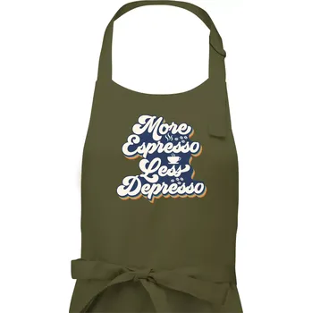 Kuchyňská zástěra More espresso less depresso - Pánská zástěra na vaření - Univerzální velikost ( Khaki )