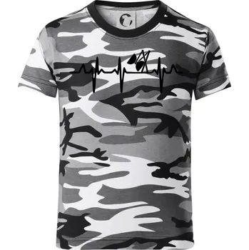 EKG diabolo - Dětské maskáčové triko - 146 cm/10 let ( Šedý maskáč )