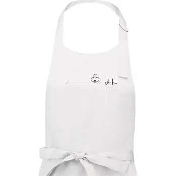 Kuchyňská zástěra Poker EKG žaludy trefy - Dámská zástěra na vaření - Univerzální velikost ( Bílá )