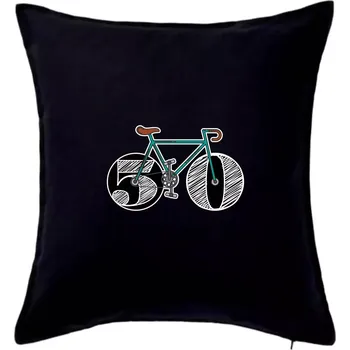 Polštář Narozeniny 50 let na kole - Polštář 50x50 - 50x50 - Pouze potah ( Černá )