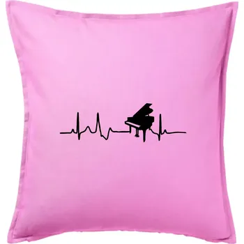 Polštář Piano ekg - křídlo - Polštář 50x50 - 50x50 - Pouze potah ( Růžová )