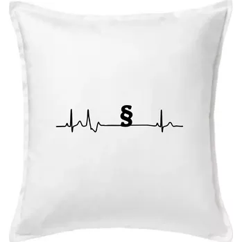 Polštář Paragraf EKG - právník a advokát - Polštář 50x50 - 50x50 - Pouze potah ( Bílá )