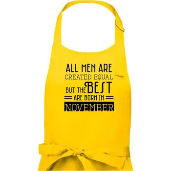 Kuchyňská zástěra All men are created equal november - Pánská zástěra na vaření - Univerzální velikost ( Žlutá )