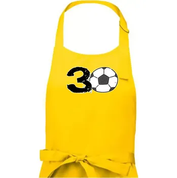 Kuchyňská zástěra Fotbal kulaté narozeniny 30 - Dámská zástěra na vaření - Univerzální velikost ( Žlutá )