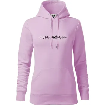 Dámská mikina Dron ekg - Mikina dámská Cape s kapucí - XS ( Orchid )