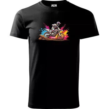 Pánské tričko Cross motorka splash - Triko extra velké (5-8XL) - 7XL ( Černá )