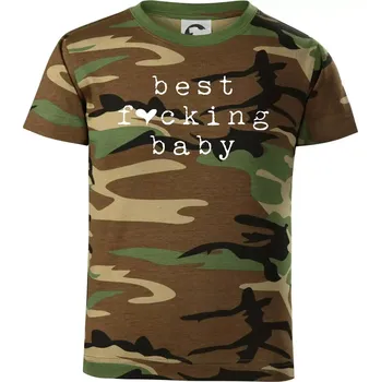 Best fucking baby - Dětské maskáčové triko - 122 cm/6 let ( Hnědý maskáč )