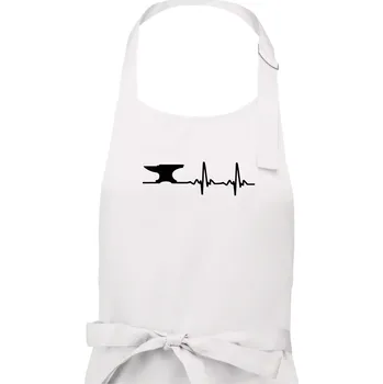 Kuchyňská zástěra EKG kovář - Dámská zástěra na vaření - Univerzální velikost ( Bílá )