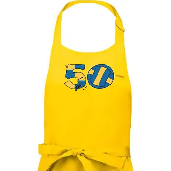 Kuchyňská zástěra Volejbal kulaté narozeniny 50 - Dámská zástěra na vaření - Univerzální velikost ( Žlutá )