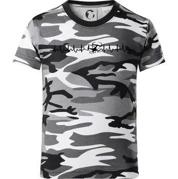 Chlapecké tričko Dron ekg - Dětské maskáčové triko - 122 cm/6 let ( Šedý maskáč )