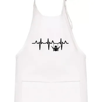 Kuchyňská zástěra EKG cvičení kruhy - Dětská zástěra na vaření - Univerzální velikost ( Bílá )