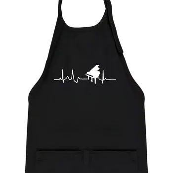 Kuchyňská zástěra Piano ekg - křídlo - Dětská zástěra na vaření - Univerzální velikost ( Černá )