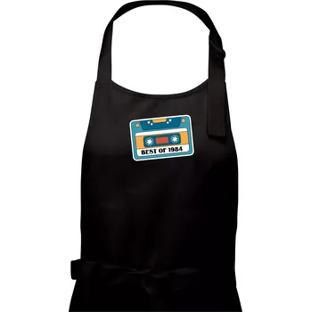 Kuchyňská zástěra Narozeniny kazeta Best of 1984 - Pánská zástěra na vaření - Univerzální velikost ( Černá )