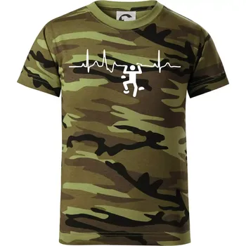 EKG lezecká stěna - Dětské maskáčové triko - 122 cm/6 let ( Zelený maskáč )