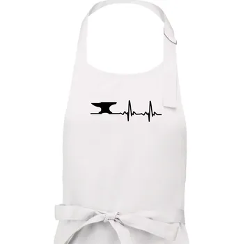 Kuchyňská zástěra EKG kovář - Pánská zástěra na vaření - Univerzální velikost ( Bílá )