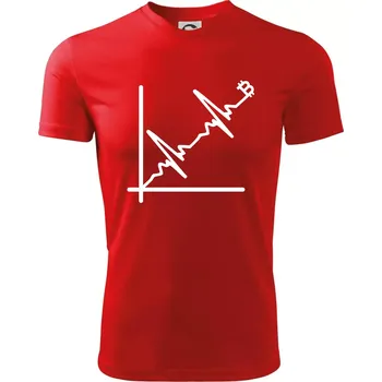 Chlapecké tričko EKG graf bitcoin - Dětské triko sportovní (dresovina) - 122 cm/6 let ( Červená )