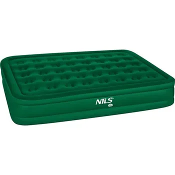 Nafukovací matrace Dvouosobová nafukovací matrace NILS Camp NC2808 s vestavěnou pumpou zelená 200x145x35 cm