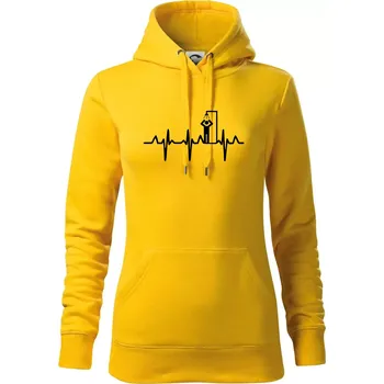 Dámská mikina EKG otužování sprcha - Mikina dámská Cape s kapucí - 2XL ( Žlutá )