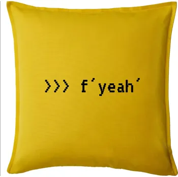 Polštář Python f yeah - Polštář 50x50 - 50x50 - Pouze potah ( Žlutá )