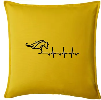Polštář Hlava koně EKG - Polštář 50x50 - 50x50 - Pouze potah ( Žlutá )