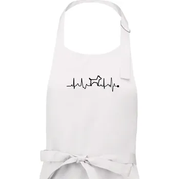 Kuchyňská zástěra Ekg psí obrys - Dámská zástěra na vaření - Univerzální velikost ( Bílá )