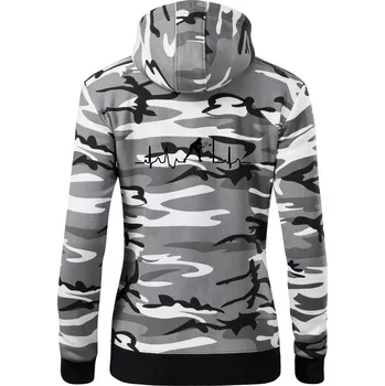 Dámská mikina Ekg squash žena - Dámská mikina trendy zipper s kapucí - XS ( Šedý maskáč )