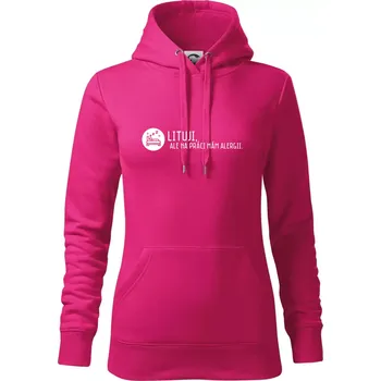 Dámská mikina Lituji na práci mám alergii - Mikina dámská Cape s kapucí - XL ( Purpurová )
