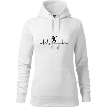 Dámská mikina EKG vrh koulí - Mikina dámská Cape s kapucí - XL ( Bílá )