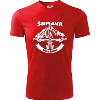 Šumava křížem krážem - Dětské triko sportovní (dresovina) - 146 cm/10 let ( Červená )