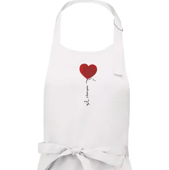 Kuchyňská zástěra Srdce balónek - Pánská zástěra na vaření - Univerzální velikost ( Bílá )
