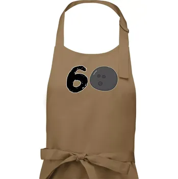 Kuchyňská zástěra Bowling kulaté narozeniny 60 - Dámská zástěra na vaření - Univerzální velikost ( Cappuccino )