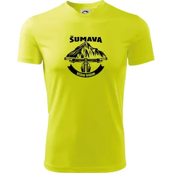 Pánské tričko Šumava křížem krážem - Pánské triko Fantasy sportovní (dresovina) - L ( Neonově žlutá )