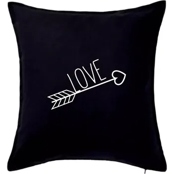 Polštář Love šíp - Polštář 50x50 - 50x50 - Pouze potah ( Černá )