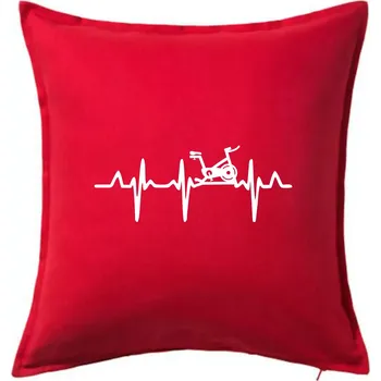 Polštář EKG rotoped - Polštář 50x50 - 50x50 - Pouze potah ( Červená )