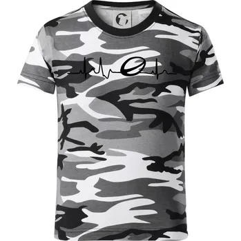 Chlapecké tričko Ekg rugby - Dětské maskáčové triko - 134 cm/8 let ( Šedý maskáč )