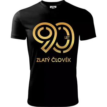 90 let zlatý člověk - Dětské triko sportovní (dresovina) - 158 cm/12 let ( Černá )