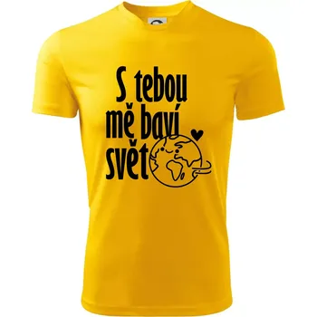Chlapecké tričko S tebou mě baví svět - Dětské triko sportovní (dresovina) - 134 cm/8 let ( Žlutá )