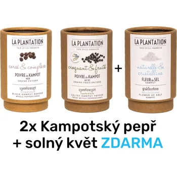 Koření La Plantation Kampotský pepř černý a fermentovaný 50g tubus + dárek ZDARMA