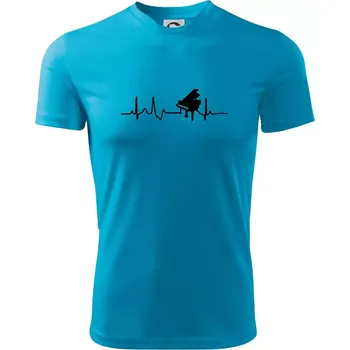 Pánské tričko Piano ekg - křídlo - Pánské triko Fantasy sportovní (dresovina) - XL ( Světlý tyrkys )